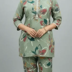 Green Roman Printed Cotton Co-ord Set