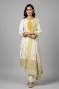 Yellow Printed Dress Set
