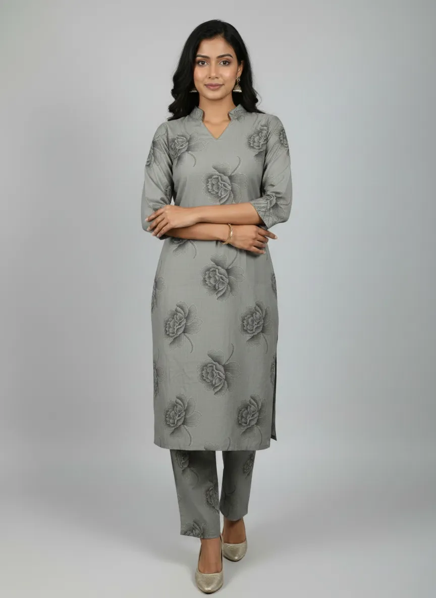 Vatican Foil Print Co-Ord Set (Grey/Black)